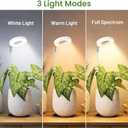LBW Grow Light for Indoor Plants, Height Adjustable Plant Grow Lamp with Auto On/Off Timer 6/8/12/16H, 3 Colors,5 Dimmable Brightness, for Small Plants, White, 3 Packs