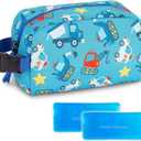 Choco Mocha Snack Bag for Kids Small Cooler Bags Insulated & Freezable Snack Bag For School Toddler Snacks Bag, Car Blue