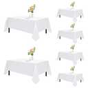Romanstile 6 Pack White Rectangle Tablecloth 60 x 102 Inch, Reusable and Washable Table Clothes for 6 Foot Tables, Stain Resistant Polyester Fabric Table Cover for Wedding, Party, Banquet