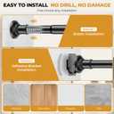 Black Long Curtain Rod Tension Shower Curtain Rods 30-120 in 1.1"