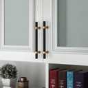 Haliwu 10 Pack Black Cabinet Pulls, Black&Gold Cabinet Handles, Barrel Cabinet Handles Drawer Pulls Kitchen Cabinet Hardware,5 inch Gold Pulls Hardware