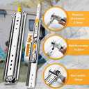 1 Pair Heavy Duty Drawer Slides with Lock 18 20 22 24 26 28 30 32 34 36 38 40 44 48 52 56 60 Inch 500 lb Load Capacity Side Mount Full Extension Ball Bearing Rail, 24 inch