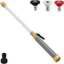 Jet Nozzle Power Washer for Garden Hose, Upgraded High Pressure Washer Wand with 3 Color-Coded Nozzles, Hydro Jet Power Washer for Car Washing, Window, Patio & Outdoor Cleaning