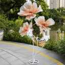 Giant flowers for decoration with stand,Floor standing oversized large organza flowers Decor,Giant artificial flowers for Wedding Decorations,Shop Window Display,Banquet,garden party(Champagne)