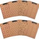 Juvale Wooden Low Profile Clipboard - 8 Pack, Brown, 8.8 x 12.4 in, Classic - Cute Clipboards Set for Teachers & Office, Fits Letter & A4 Papers, Patterns & Designs, Decorative Pack