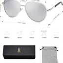 SOJOS Retro Trendy Aviator Sunglasses Women Men 90s Vintage Glasses Stylish Sunglasses SJ1216,(Silver/Silver/Black), 56