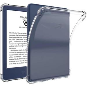 4 x Clear Case Compatible for 6" Kindle 11th Generation 2022 & Kindle 2024 12th Generation 6 inch,Thin Slim Soft Flexible Silicone TPU Rubber Cover for Kindle 11th/12th Gen 2022/2024 (Transparent)