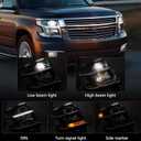 Huray HID Headlight Assembly Fit for Chevy Tahoe/Suburban 2015-2020 RH OE Projector Xenon Headlamp w/Bulbs for Chevrolet Tahoe Replacement for GM2503406 84582598 Passenger Side