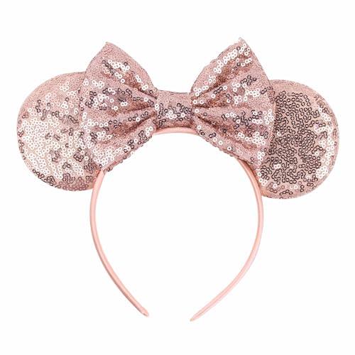 JOYFISCO Mouse Ears Headbands Shiny Bow Mouse Ears Headband Glitter Party Princess Decoration Cosplay Costume for Women Halloween Birthday Party