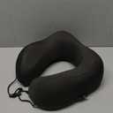 MLVOC Only Travel Pillow 100% Pure Memory Foam Neck Pillow, Comfortable & Breathable Cover, Machine Washable, Standard (Black)