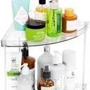 Yieach Clear Corner Bathroom Counter Organizer,2Tier Tiered Countertop Corner Shelf for Perfume,Beauty Products,Makeup Organizer,Skincare Organizers,Vanity Storage Tray for Bedroom,Bathroom Sink Shelf
