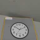 Bernhard Products Black Wall Clock, Large 13-Inch Silent Non Ticking Quartz Battery Operated Round Easy to Read Classroom/Home/School/Office Clock