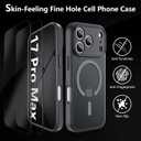 YFEMLAZ Magnetic for iPhone 17 Pro Max Case,with Screen Protectors X2,Full Camera Protection,Compatible with MagSafe,Translucent Matte,Anti-FingerprintShockproof Protective Phone Case,6.9",Black