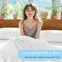 SONORO KATE 100% Egyptian Cotton Sheets Set - 1000 High Thread Count, Luxury 5-Star Hotel Sateen Bed Sheets, Soft, Breathable Long Staple Sheets, Fit up to 16" - 4 PC (White,Queen)