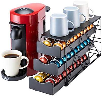 FlagShip for Nespresso Pod Holder Vertuo Pod Drawer Large Mullti Tier Coffee Pod Holder(3 Tier (60Pods Capacity))