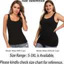 Camisoles for Women with Built in Bra,Basic Yoga Top Layering Tank Top Padded Bra Undershirt(S-3XL)