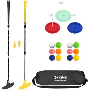 KINGTOP Adjustable Golf Putters for Men and Women, Right and Left Handed Two-Way Golf Putter Club for Kids | Teens | Adults, Putting Training Combo Pack with Putting Cup and Practice Foam Balls