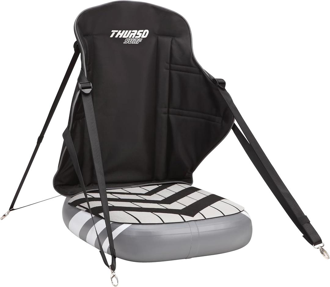 Thurso Surf Universal Inflatable Kayak Seat with Back Support - Sit-on-Top Adjustable Paddle Board Seat with Backrest Extra Sturdy Comfort for SUP, Canoe, Fishing and Boat, Back Suppot: 55x68x2 cm/ Seat Pad: 50x42x10 cm