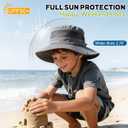 Komorebi UPF 50+ Kids Sun Hat，Wide Brim Bucket Hats for Kids Beach Outdoor (Brown)