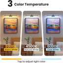 24" Picture Light with 8000mAh Battery - Black Operated Wireless Wall Sconce with Remote & Timer for Large Paintings, Photo, Canvas & Artwork, 24IN 1Pack
