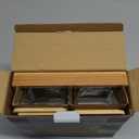 Basicwise Set of 4 Square Glass Jars with Bamboo Lids and Wooden Tray  Square Charcuterie, Snack Organizer and Fruit Platter for Party, Candy Jars, Cookies, Nuts, Fruits and Snack Box