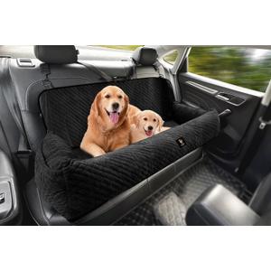 Sephyroth Dog Car Seat for Medium/Large Dogs Under 100LBS,Dog Car Bed Washable Pet Travel Safety Car Seat,Super Soft Safe Removable,Fits for All Cars Back Seat(Black)