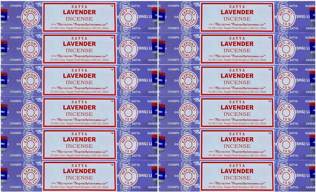 Satya Nag Champa Lavender Incense Sticks, 12 Count