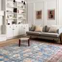 Loloi Loren Collection LQ-01 Blue/Brick 2'-3" x 3'-9" Accent Rug