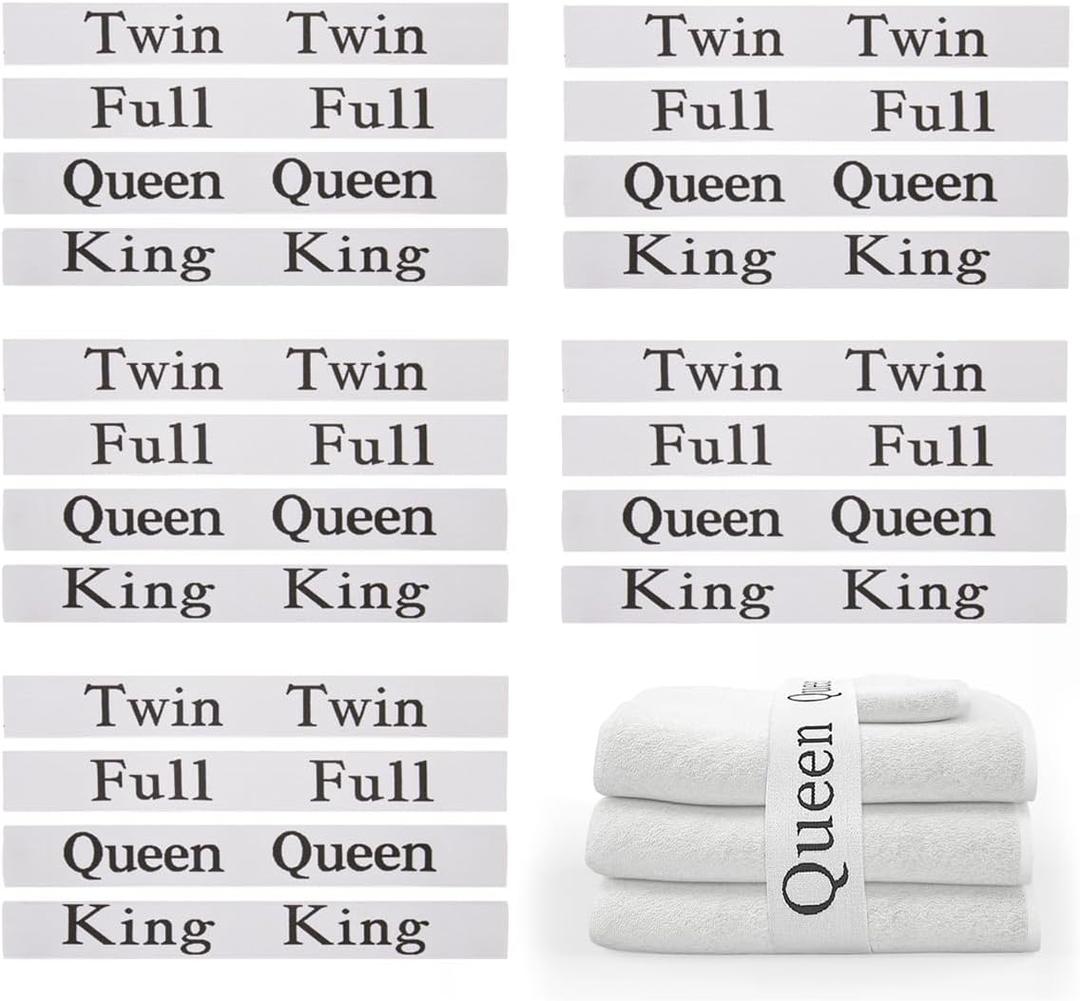 20 Pieces Bed Sheet Organizer Bands Bed Sheet Keepers Closet Organization Elastic Linen Labels for Bed Sheet Sets(Queen,King,Full,Twin)
