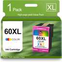 SHUPAN 60XL Color Ink Cartridge Replacement for HP 60 60 XL Ink Work for PhotoSmart C4780 C4680 C4795 C4650 DeskJet F4480 F4440 F4280 Envy 110 Printer (1 Tri-Color)