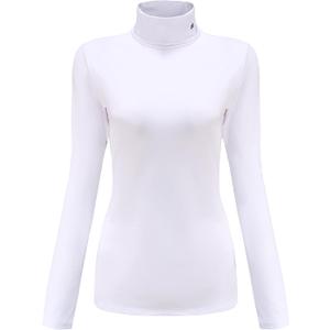 2 x SSLR-Thermal-Shirts for-Women-Turtleneck Long Sleeve Tops Fleece Lined Winter Slim Fitted Mock Neck Base Layer