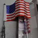 2PCS Motorcycle US Flag with Pole Mount - Fold Down 90, 6.5" x 11" Flag Pole Holder Bracket fit for Harley, Honda, Suzuki, Kawasaki, Goldwing, Yamaha Compatible with 1/2" Motorcycle Round Luggage Rack