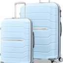 Samsonite Freeform 2-Piece Luggage Set - Carry-On & Large Checked Luggage with Dual Spinner Wheels - Durable Polypropylene Hardshell - TSA Lock, Airline-Approved - Expandable Hard Shell - Sky Blue