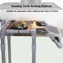 Large Turtle Basking Platform for Aquatic Turtles, Sturdy Standing Turtle Dock with Non-Slip Ramp, Red Ear Slider Tank Accessories for 25/29/40/55 Gal, Gray/Black