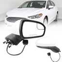 Dasbecan Right Passenger Side Mirror Compatible with Ford Fusion 2016-2022 Rear view Mirror | Electric Adjustment | White | Replace# FS7Z-17682-B,3Pins