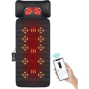 COMFIER Full Body Massage Mat with Movable Neck Pillow, 10 Vibrating Motors & 4 Heating Pads, Back Massager, Father's Day Gifts for Dad Men