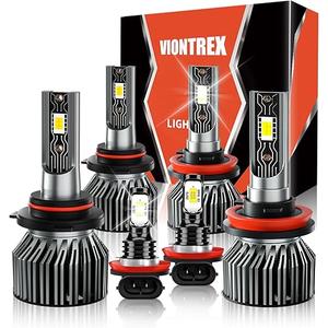 VIONTREX Compatible For Dodge Ram 1500 2500 3500 2019 2020 2021 2022 2023 Driving Light Bulbs Combo, 500% Enhanced Visibility Light Bulbs With Turbo Fan, Direct Installation, Pack of 6