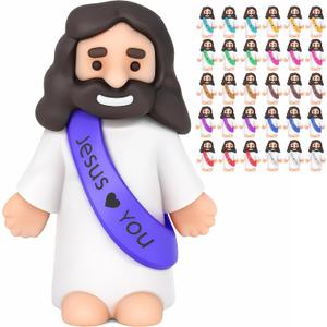Bay State Importers 30PCS Little Jesus Figures, Mini Jesus Figurines in Bulk, Multicolor Tiny Jesus Figures, Miniature Figurines for Devotional or Sacramentals, Religious Gifts for Year Round