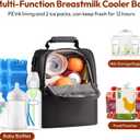 NCVI Breastmilk Cooler Bag with 2 Ice Pack, Breast Pump Bag with Cooler Fits 6 Bottles, Double Layer Breast Milk Travel Bag Baby Bottle, for Travel, Nursing Mom Daycare, Work, Picnic (Black)