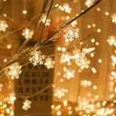 Hamillar Christmas String Light Warm White Light 16.4ft 30 Bulbs Santa Outdoor Decorations (White)