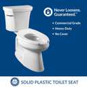 BEMIS 955CT Commercial Open Front Plastic Toilet Seat, Heavy Duty Industrial Seat without Lid, Secure Installation for Long Lasting Use, Made in USA, Round, White