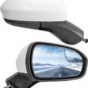 Right Passenger Side Rear View Mirror Replacement for Ford Fusion 2016 2017 2018 2019 2020 2021 2022- Rearview Mirrors with 3Pins, Electric Adjustment, white