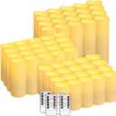 48-Pack LED Flameless Candles with Remote Control - Perfect for Home, Parties, and Special Occasions - Create a Magical Ambiance Effortlessly(Three Sizes) (3--Ivory-48)