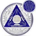 Recovery Triangle 49 Year Sobriety Coin - Silver Roman Numeral NA AA Coins - 1-65 Prime NA/HA/AA Chips and Medallions - Narcotics Alcoholics Anonymous Sober Gifts for Men Women
