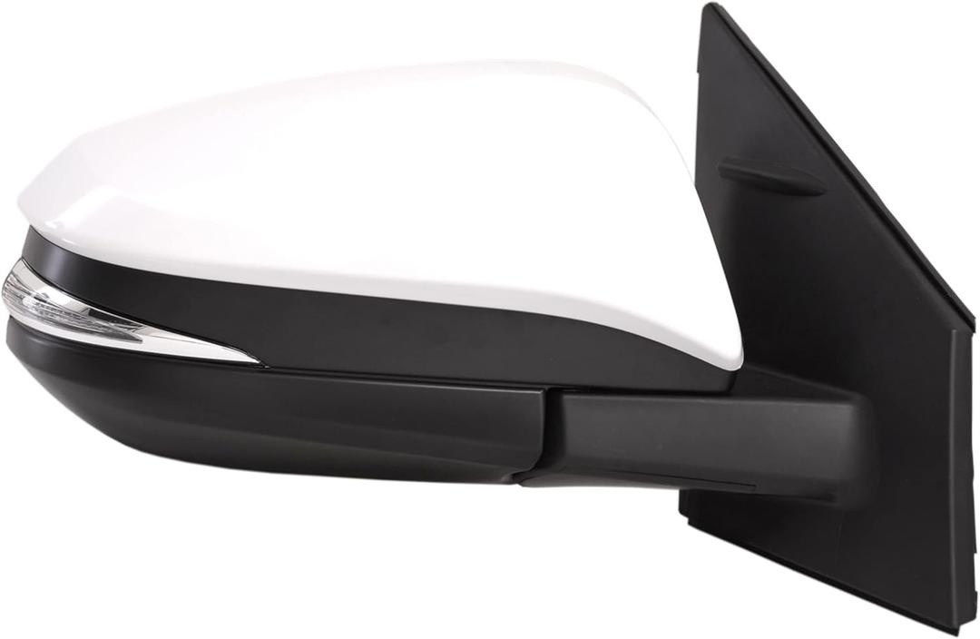 Spieg Passenger Side Mirror for 2013-2015 Toyota RAV4 Power Adjustment Heated Turn Signal Light Manual Fold Painted White 7 Pins Right TO1321310