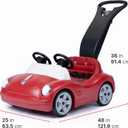 Step2 Side-by-Side Push Around Roadster, Kids Push Car, 2 Seat Ride On Car, Seat Belts & Horn, for Toddlers 1.5-4 Years Old, Red