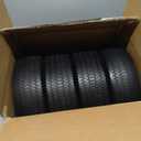 4.10/3.50-4 Tire & Wheel Flat Free, 4 Pack Heavy Duty Solid PU Non-inflated Tires with Double Sealed Bearings, 5/8 in Axle Bore Hole & 2.15 in Offset Hub for Dolly/Dump Cart/Wheelbarrow