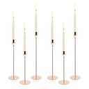 6Pcs Tall Candlestick Holders, Metal Taper Candle Holders Stand Set, Vintage Wedding Table Centerpiece, Fireplace Mantle, Home Dining Room Decor(Color:Gold)