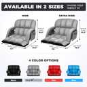 Stadium Seats with Back Support Wide, 4.7" Padded Bleacher Seat, 6-Position Reclining Bleacher Chairs with Back and Cushion, Sofa Style Ergonomic Design for Sports Games Baseball Football (22.5"Grey)