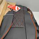 EKR Highlander Seat Covers for Toyota Highlander 2014 2015 2016 2017 2018 2019,2nd Row Captain Chairs,Automotive Seat Cover,Waterproof Leather Car Seat Cover Full Set-Faux Leather(Black with Red Trim)
